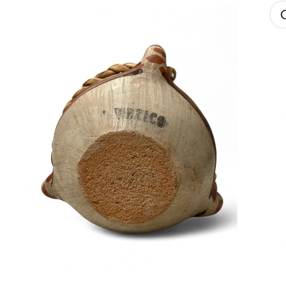 Vintage Handcrafted Mexican Clay Pottery  Vase